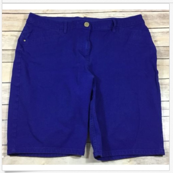 Chico's Pants - Chicos Walking Bermuda Denim Shorts 2 Royal Blue